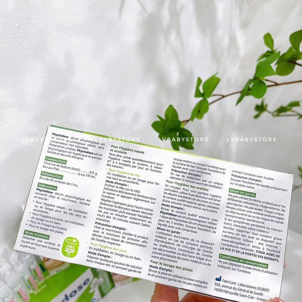 Nước muối hữu cơ PHYSIODOSE - Hữu cơ và 100.% từ thực vật