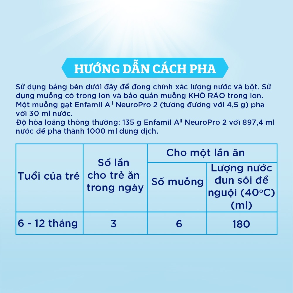 Sữa bột Enfamil A2 Neuropro 2 cho trẻ từ 6 - 12 tháng tuổi – 350g