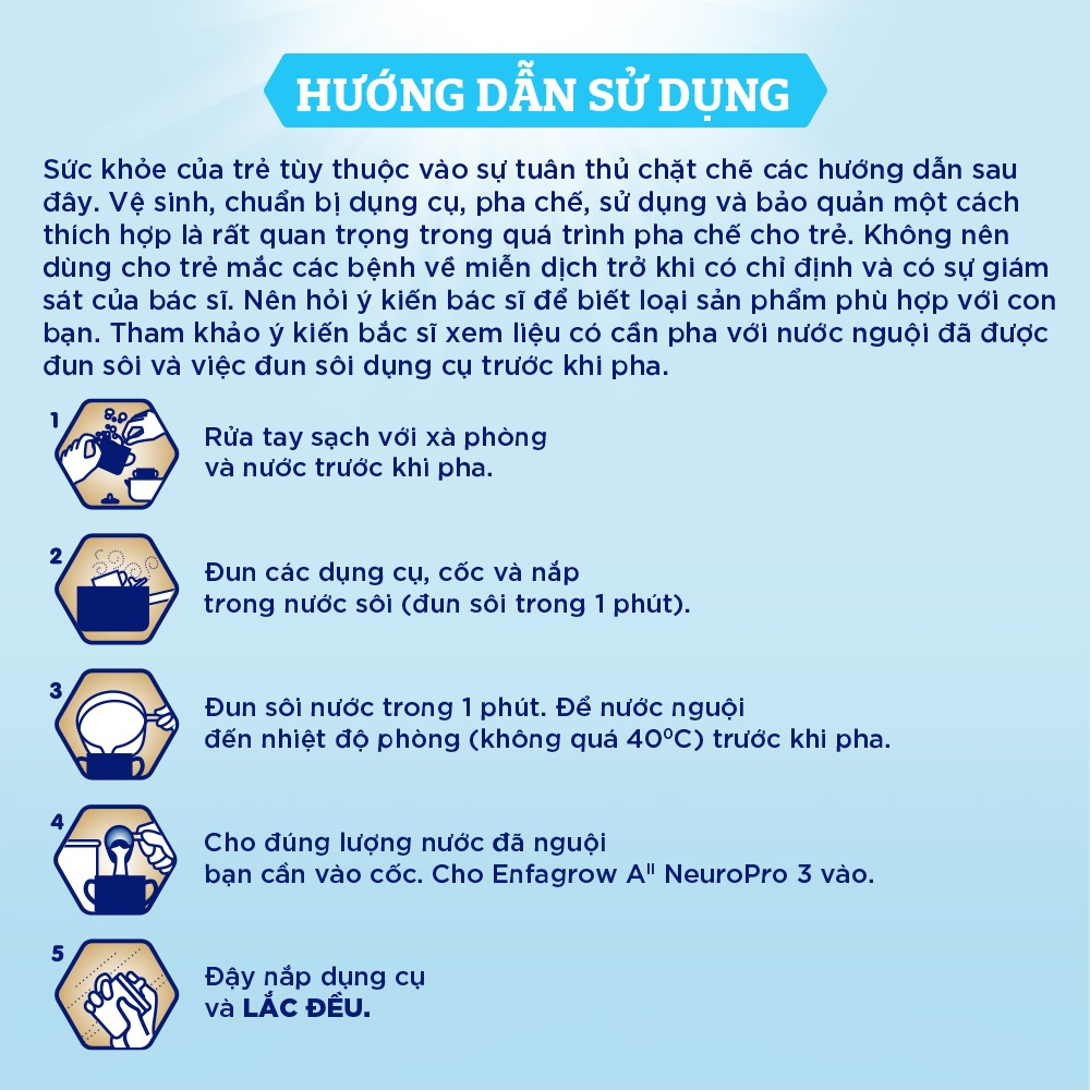 Sữa bột Enfagrow A2 Neuropro 3 cho trẻ từ 1 – 6 tuổi – 350g