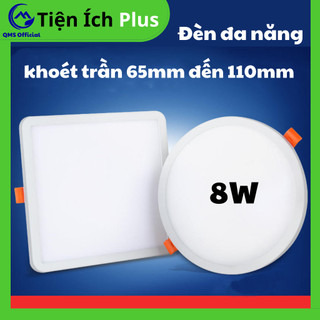 Đèn âm trần vuông, tròn, đèn mắt trâu âm trần 8w đa năng khoét trần 65mm đến 110mm ánh sáng trắng dd059