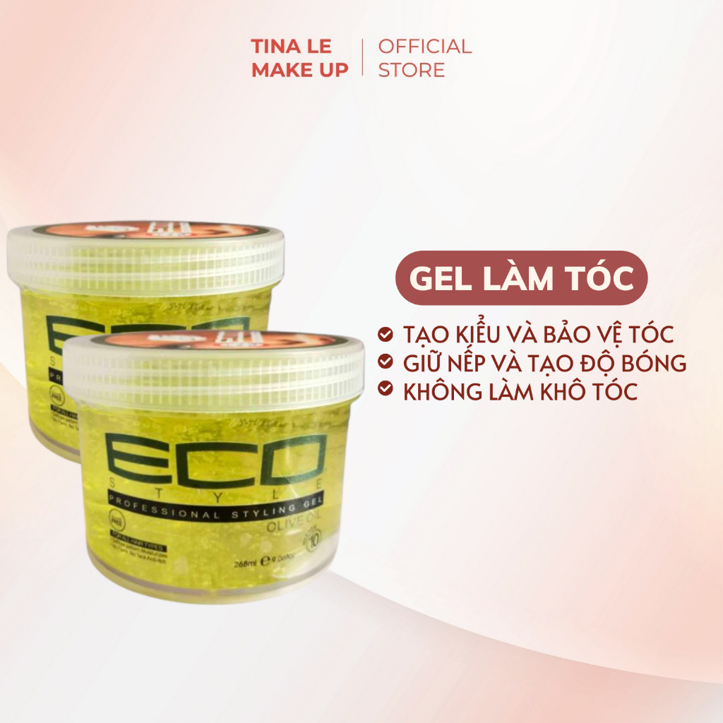 Gel làm tóc Eco Style Professional Styling, gel làm tóc ướt, giữ nếp tóc, tạo độ bóng