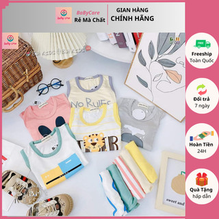 Bộ ba lỗ cho bé COMIMO Bộ ba lỗ thun lạnh Minky Mom trơn in họa tiết hoạt hình cho bé trai bé gái size từ 5-18kg