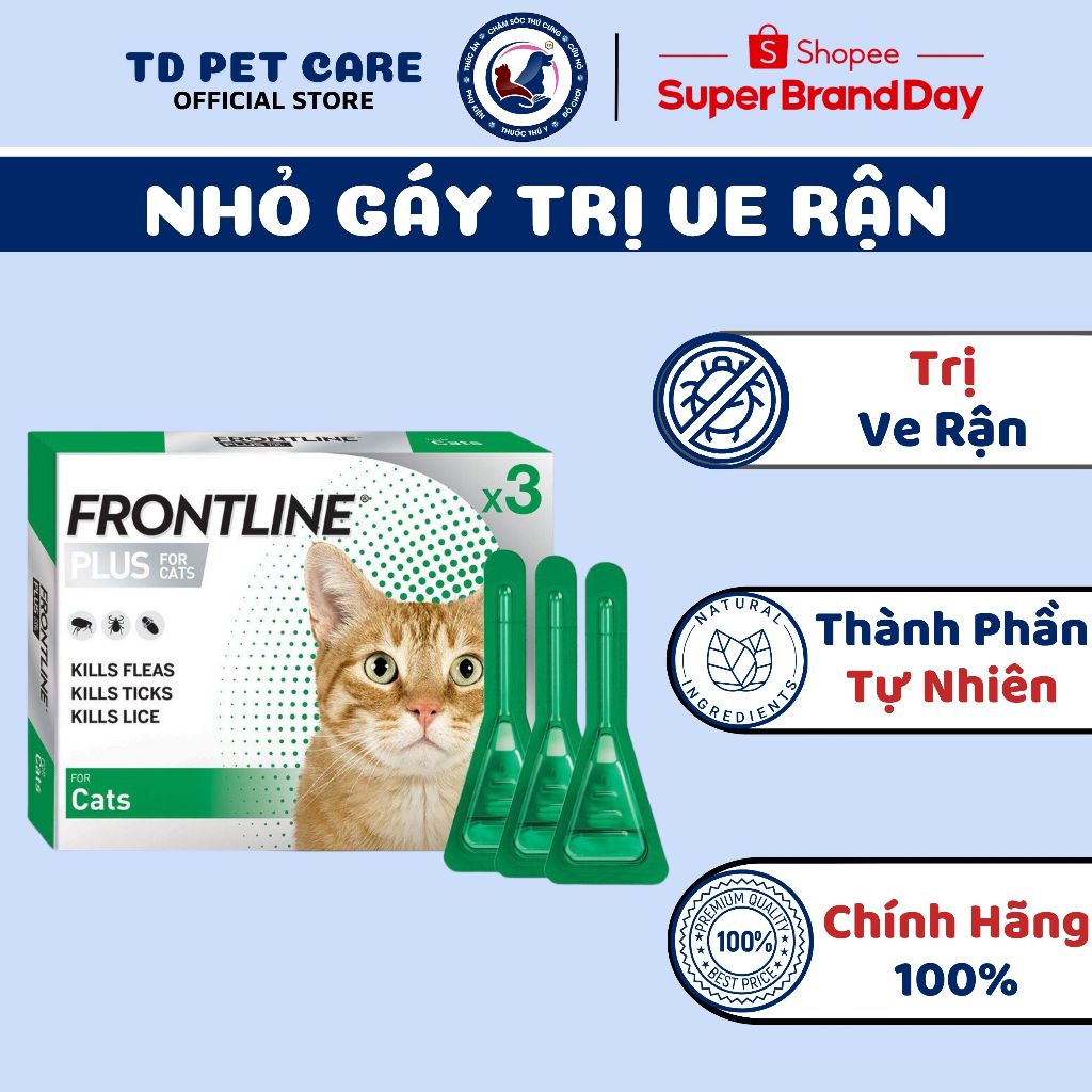 Tuýp Nhỏ Gáy Mèo Hết Bọ Chó Ve Chó Rận Mèo  Frontline Plus - Dung Dịch Ngừa Bọ Chét Dành Cho Thú Cưng