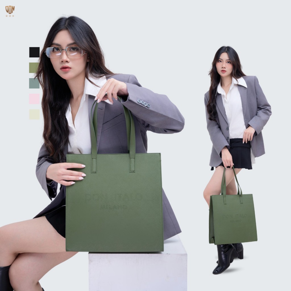 Túi Xách Tay Da Nữ Milano Thương Hiệu DON ITALO Thiết Kế Da Cao Cấp 5 Màu Phong Cách