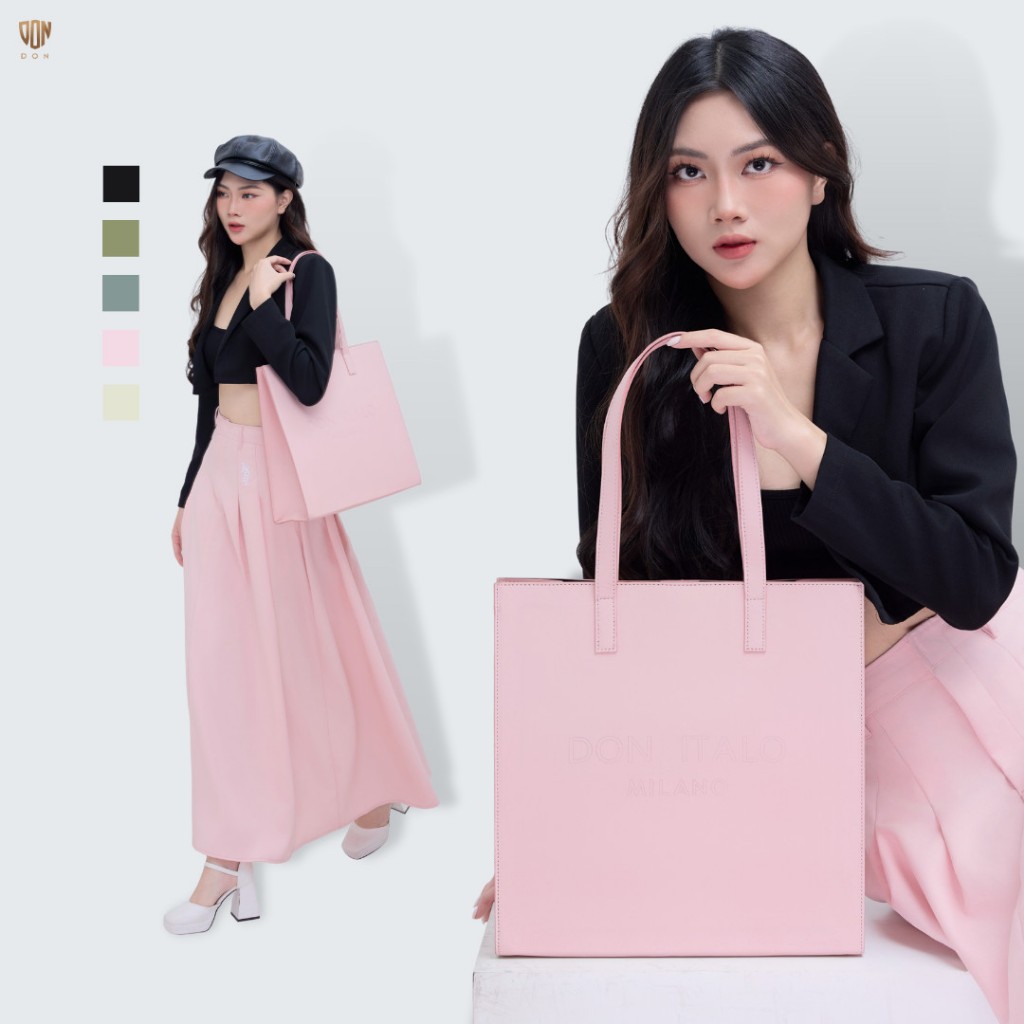 Túi Xách Tay Da Nữ Milano Thương Hiệu DON ITALO Thiết Kế Da Cao Cấp 5 Màu Phong Cách