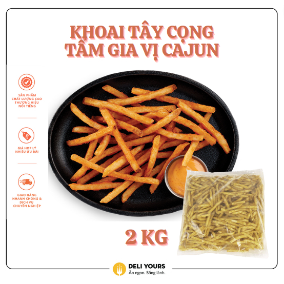 Khoai Tây Cọng Tẩm Gia Vị Cajun chất lượng cao (Premium Long Extra) Grade A (Mỹ) McCain Gói Ăn vặt đỉnh cao