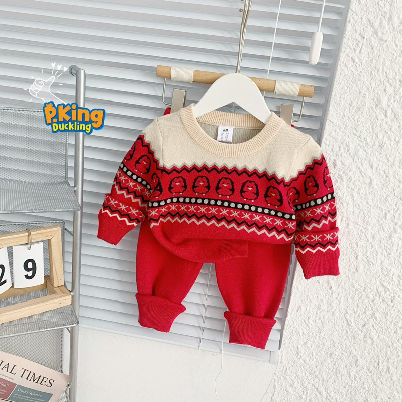 Bộ len đỏ Noel bé trai bé gái