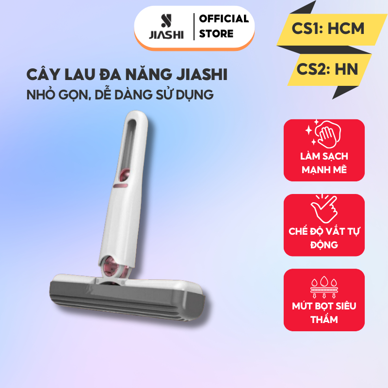 Cây Lau Đa Năng JIASHI, Cây Lau Bếp, Chổi Lau Mini Lau Phòng Tắm, Lau Kính, Xe Hơi Bóp Tay Tiện Dụng CLB02