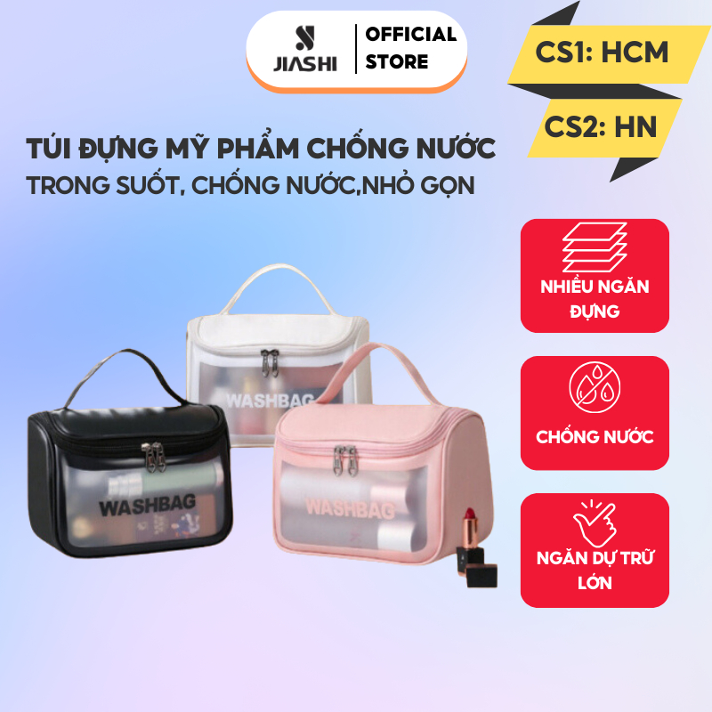 Túi đựng mỹ phẩm đồ trang điểm, trong suốt chống nước, túi đựng đồ trang điểm tiện lợi TDM02