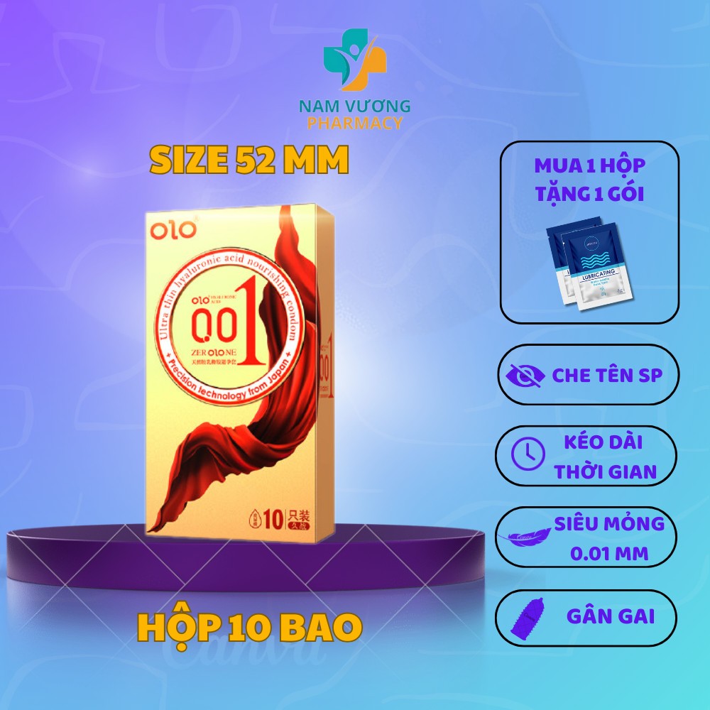 Bao cao su có gai, bcs kéo dài quan hệ siêu mỏng 001, nhiều gel bôi trơn, kết hợp gân nổi Hộp 10 bao
