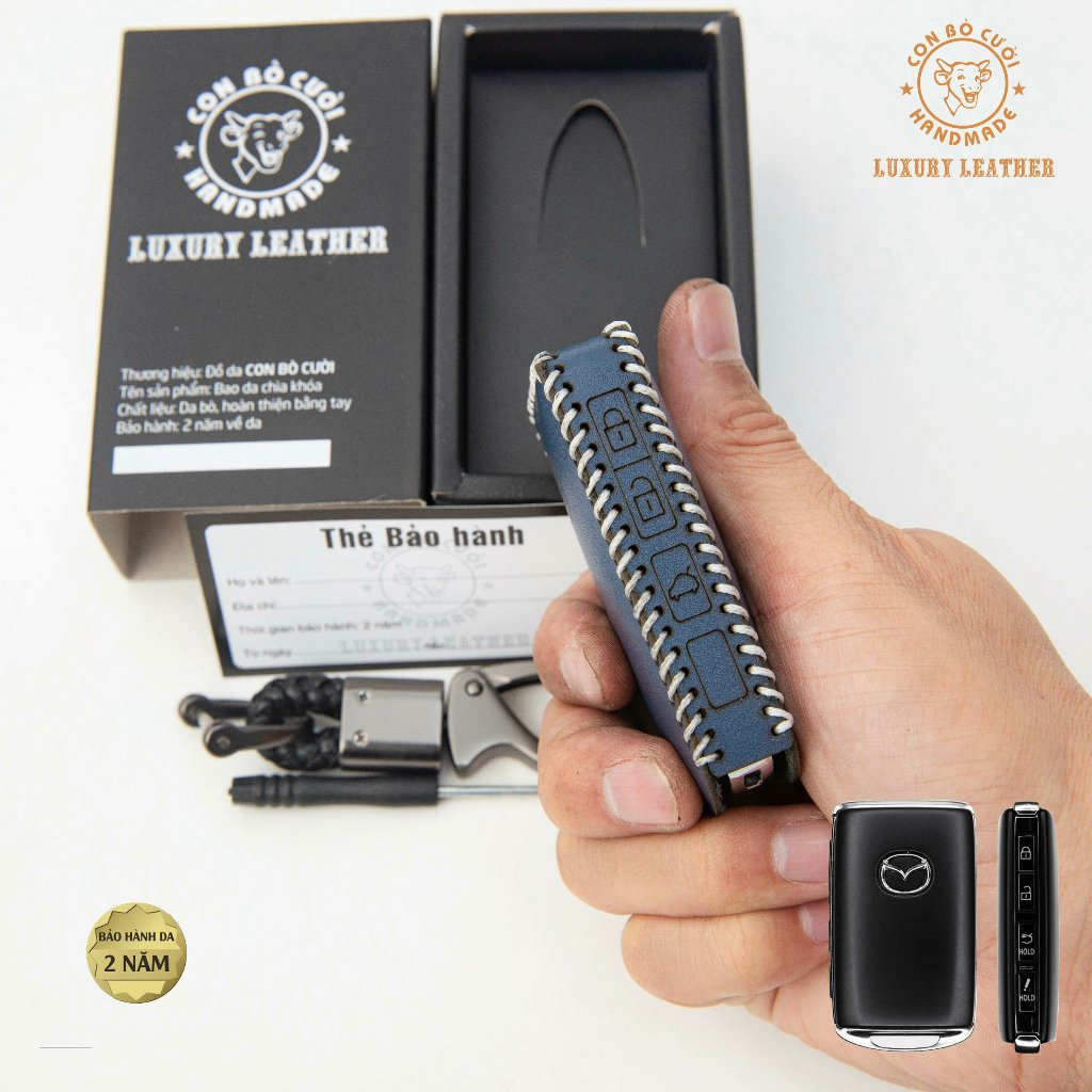 Bao Da Chìa Khoá Ô tô Mazda CX5 -2023 Mazda3 2020-2023, CX8 2022-2023,CX3, mazda CX30,chìa vuông có nút bấm bên sườn