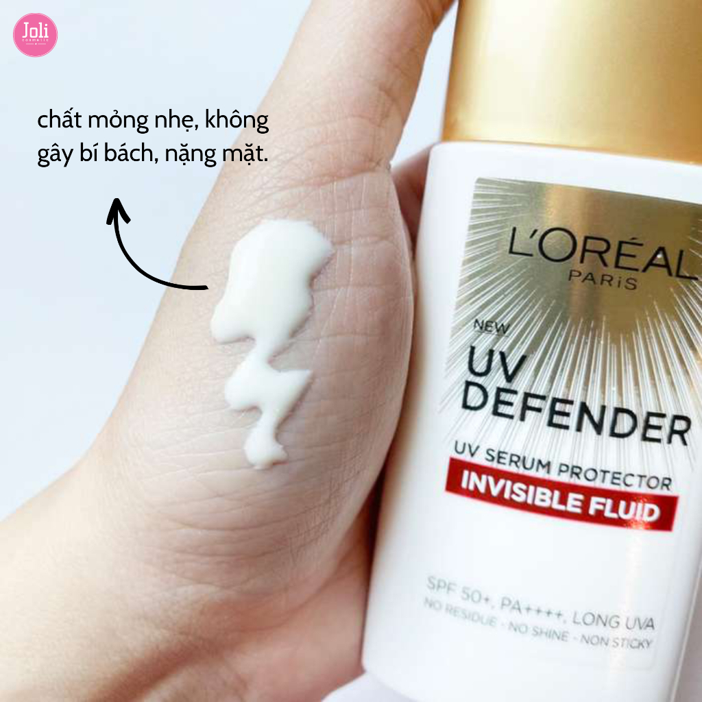 Kem chống nắng x20 thoáng da mỏng nhẹ L’Oreal Paris UV Defender Serum 50ml SPF50++ vạch đỏ dành cho mọi loại da