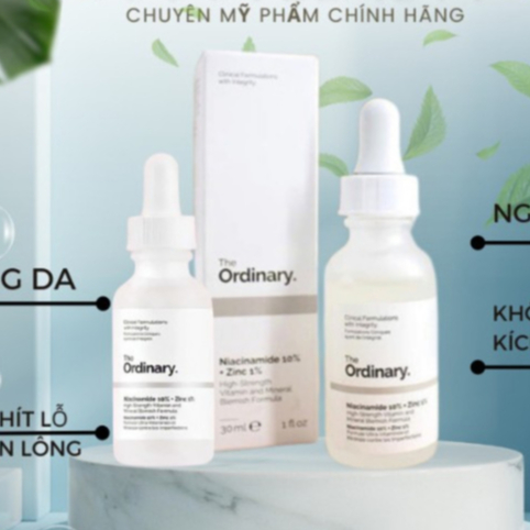 Serum ngừa mụn, sáng da, se khít Niacinamide 10% + Zinc 1% - The Ordinary 30ml tái tạo da chống lão hóa thế hệ mới