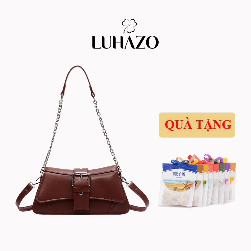 Túi đeo vai LUHAZOdáng thuyền phối xích bạc phong cách cá tính sành điệu hàng Quảng Châu đi chơi đi làm 0558 B-16