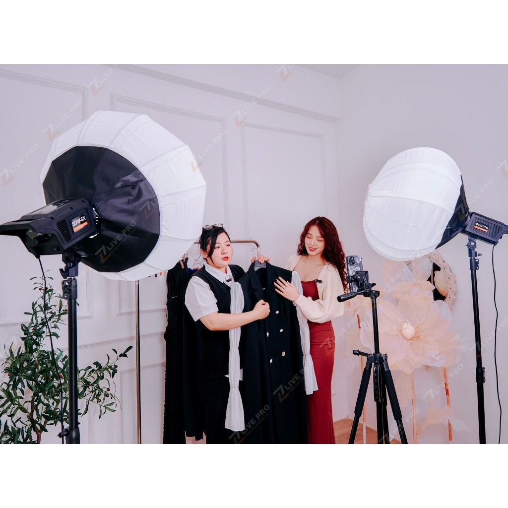 Bộ Đèn Chụp Studio Hình Cầu Bediro BD-400S chụp ảnh quay video livestream chuyên nghiệp, Bộ đèn Ngàm