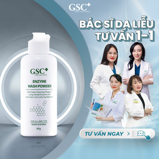 Sữa rửa mặt bột GSC Enzyme Wash Powder hàn quốc tạo bọt dịu nhẹ trắng da tốt cho da dầu da mụn 80gr