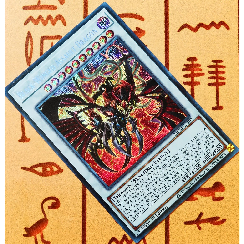 Thẻ bài Yugioh: Black-Winged Assault Dragon - MP23-EN187 - Prismatic Secret Rare 1st Edition