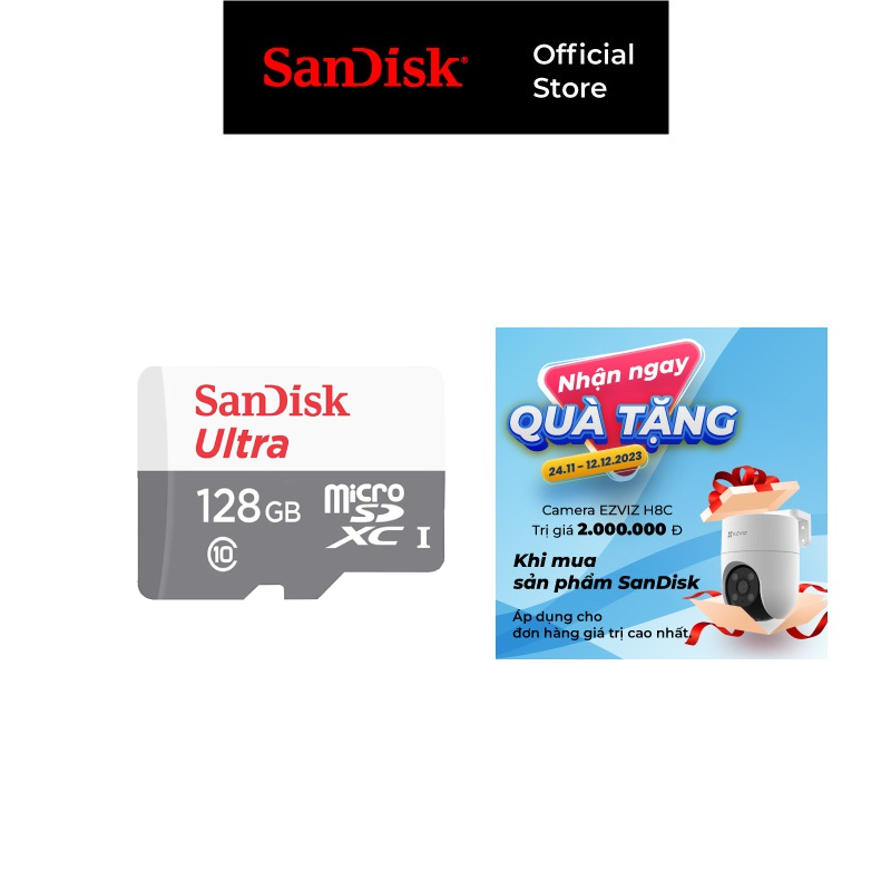 Thẻ nhớ micro SDXC Sandisk 128GB upto 100MB/s 533X Ultra UHS-I + Adapter