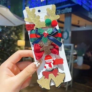 Set 5 Kẹp Tóc Noel Cho Bé Gái, Kẹp Tóc giáng sinh Dễ Thương