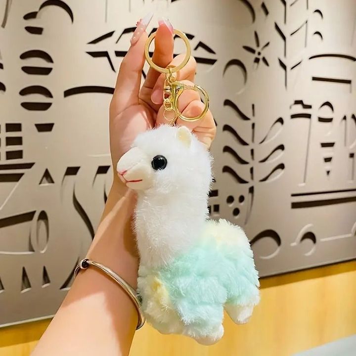 Móc Khóa Lạc Đà Không Bướu Alpaca Nhồi Bông Dễ Thương Siêu Mềm Mượt