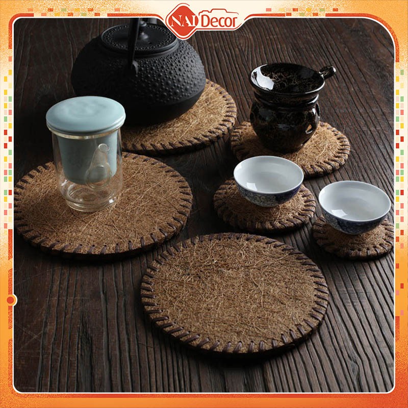 Lót ly bằng Xơ dừa Nai Decor dùng lót ly, phụ kiện chụp ảnh