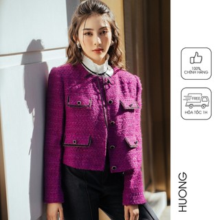 Áo jacket Violet Velvet tweed HUONG BOUTIQUE HBVEST216 