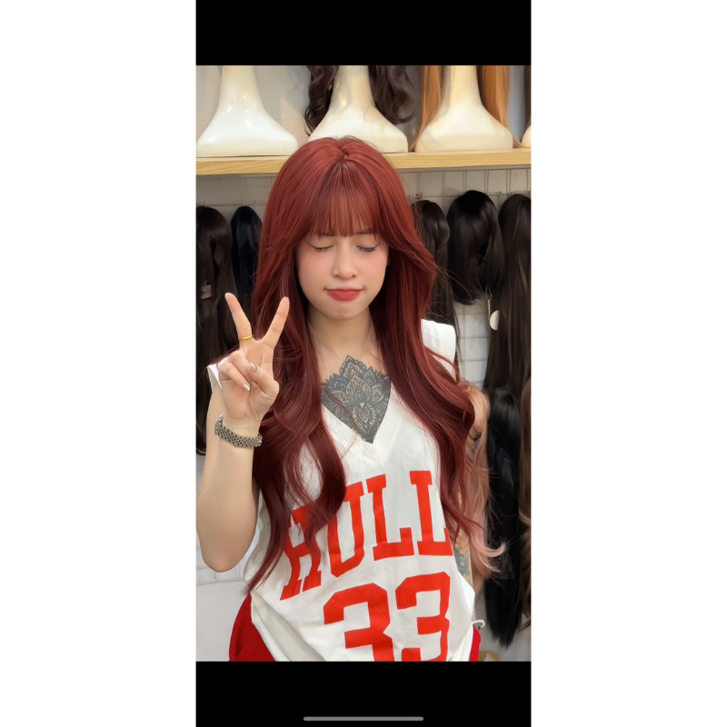 DJ-21 tóc giả nguyên đầu đỏ