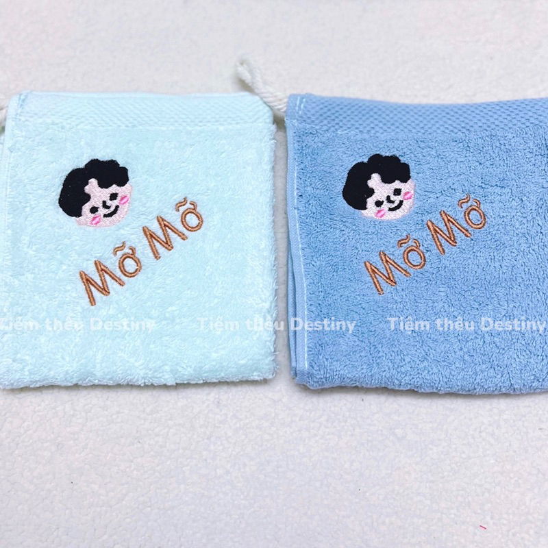 Khăn mặt, khăn đa năng thêu logo tên cho bé tránh nhầm lẫn với các bạn
