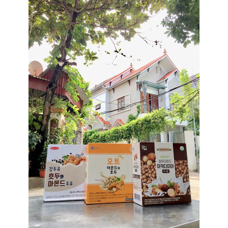 Sữa hạt óc chó hạnh nhân macca Hàn Quốc Kangfood 1 thùng 16 hộp