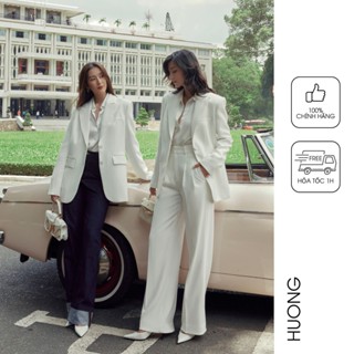 Quần suông ống đứng xếp ly trắng HUONG BOUTIQUE HBQ104