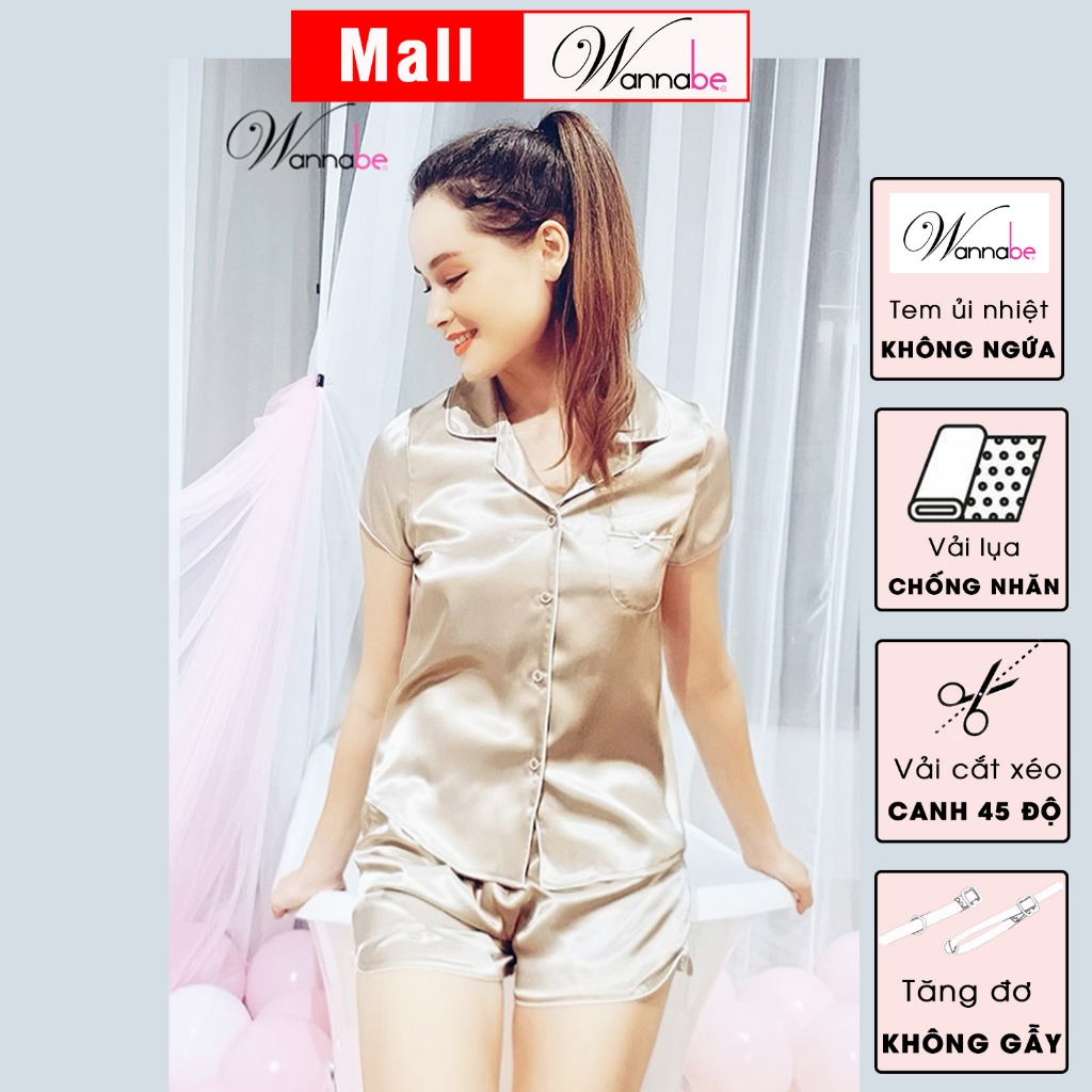 Đồ bộ mặc nhà WANNABE BS99P đồ bộ quần sọt áo tay ngắn pijama nữ trẻ trung, đáng yêu có thể mặc ra ngoài