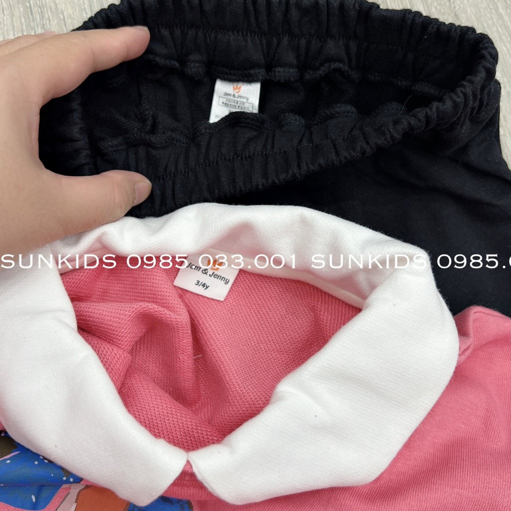 Bộ nỉ Melisa bé gái hình cún đeo cặp hồng