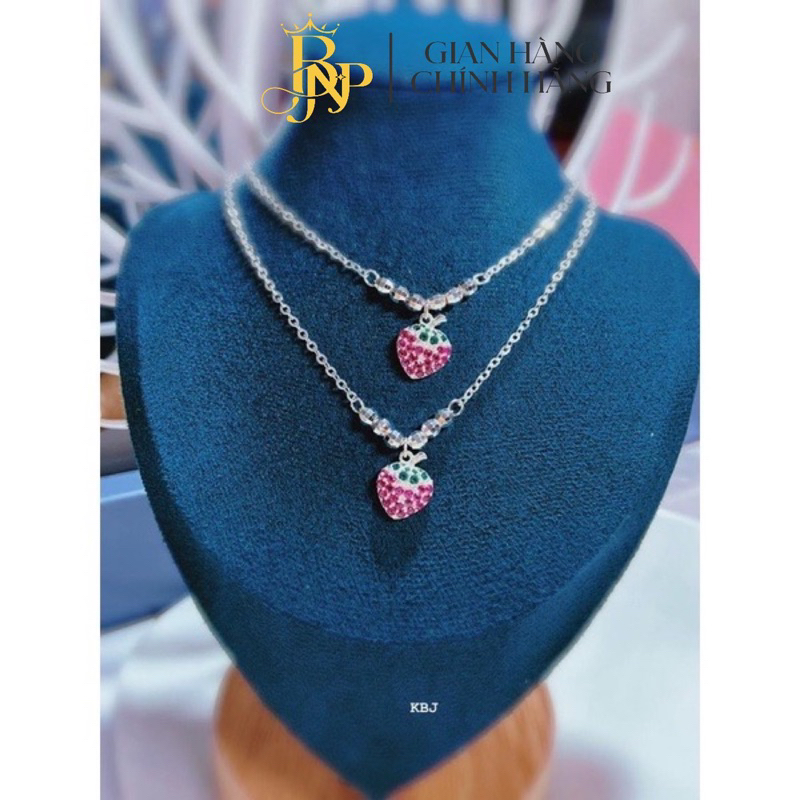Dây chuyền quả dâu cho bé, Vòng cổ cho bé Bạc Ta - bạc BNP