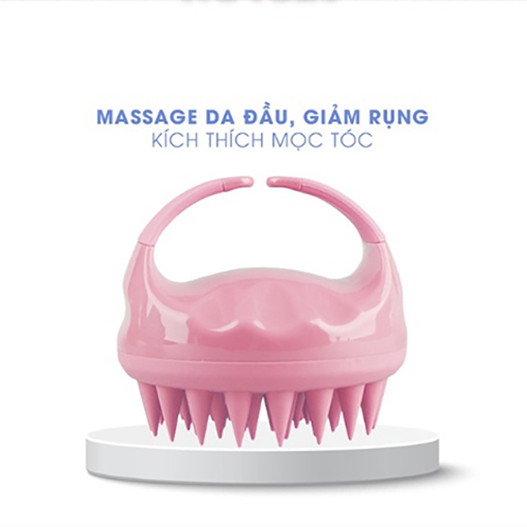 Lược gội đầu silicon massage đầu heeta iLita, lượt bàn chải tóc cao su mềm màu trắng giúp thư giãn da khi tắm
