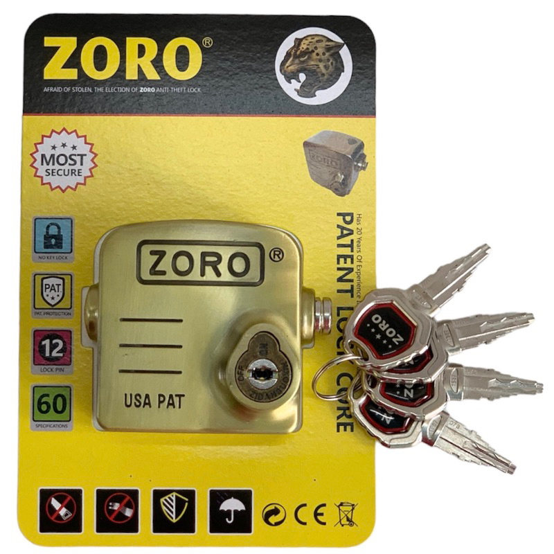Ổ khóa chụp bát cửa ZORO chống cắt toàn diện phiên bản mới chống gỉ kháng nước chìa xe hơi