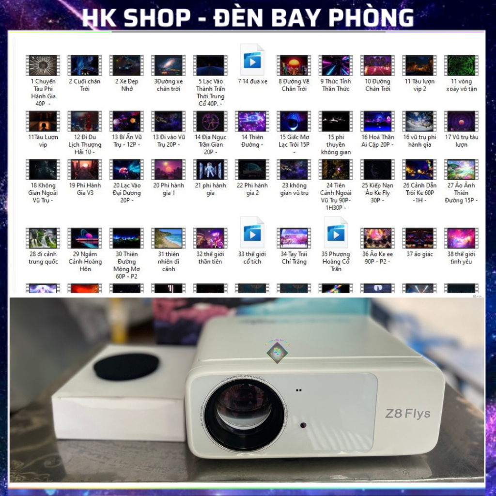 Máy Chiếu Z8 Fly - Full HD 1080P Hỗ Trợ 4k - Wifi |Tặng USB 64Gb Đi Cảnh Bay Phòng | Máy Chiếu mini Gia Đình