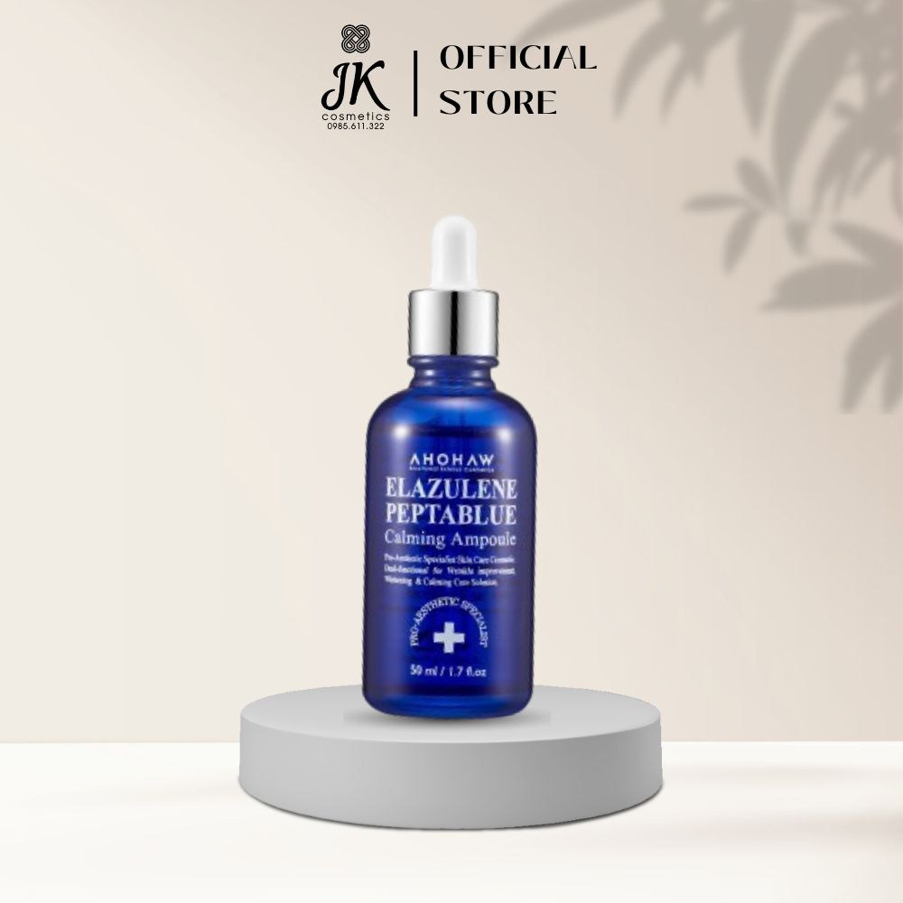 Tinh chất dưỡng da Elazulene Peptablue Calming Ampoule 50ml - JK Auth Cosmetics