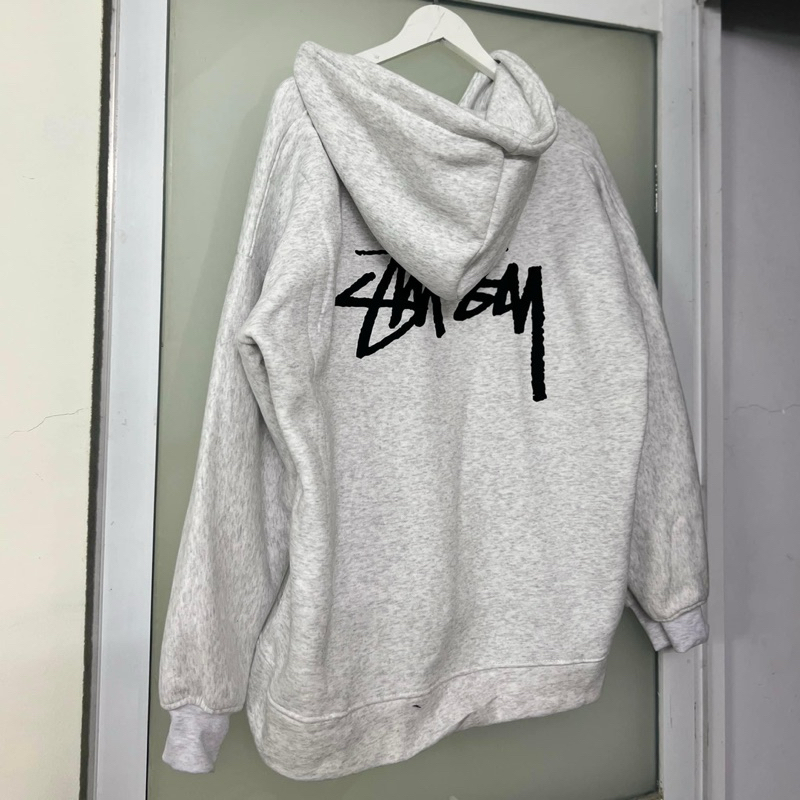 Áo hoodie zip xám khoá kéo stu nỉ bông  dày cao cấp , không đổ lông