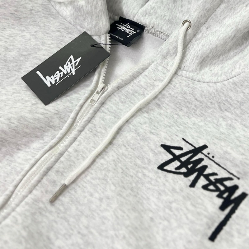 Áo hoodie zip xám khoá kéo stu nỉ bông  dày cao cấp , không đổ lông