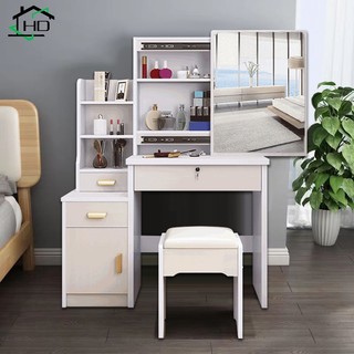 Bàn trang điểm bắc âu ngăn kéo lệch，thời trang đơn giản hiện đại tủ lưu trữ đa năng Bàn trang điểm đơn giản bằng gỗ YB12