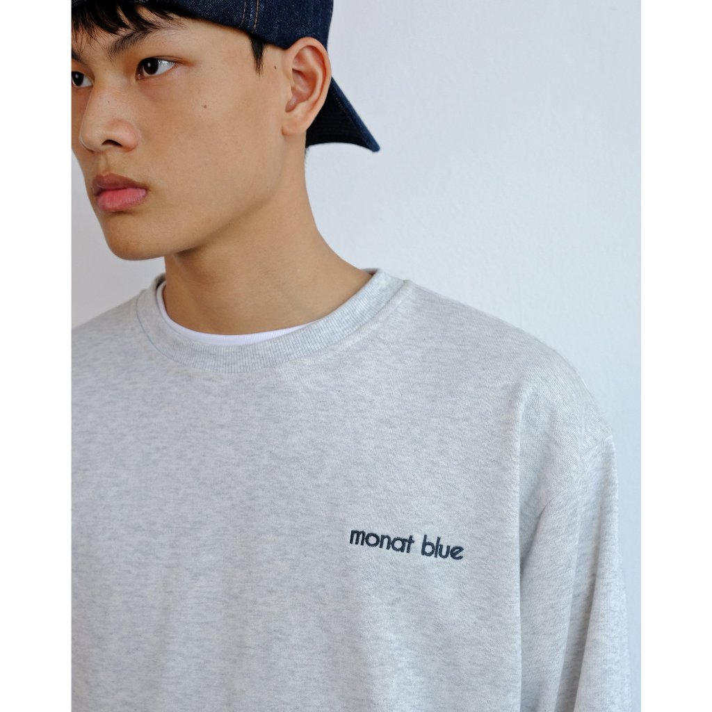 MONAT BLUE CAMP Light Grey - Áo Sweater Xám form rộng nỉ cua unisex