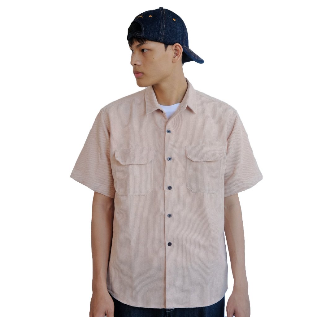 MONATA BLUELIGHT Velvet Shirt Cream - Áo sơ mi tăm nhung unisex