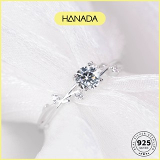 Nhẫn BẠC 925 (Bảo Hành Trọn Đời) Hoa Hồng Đính Đá 4MM Nhẹ Nhàng Tiểu Thư HANADA 1178 N14