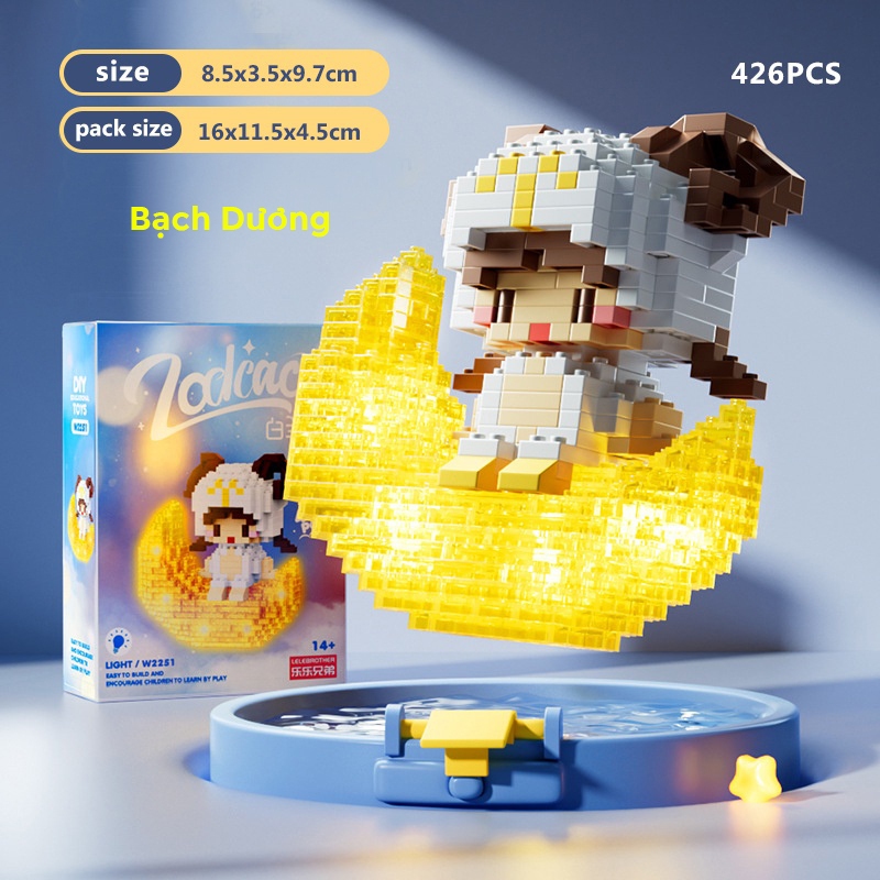 Đồ Chơi mô hình lắp ráp Lego 12 cung hoàng đạo có đèn led Lego 12 chòm sao quà tặng đáng yêu L12 MONASO