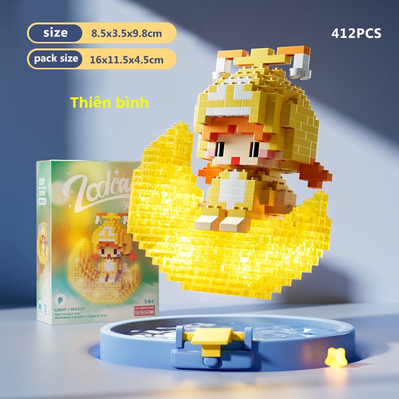 Đồ Chơi mô hình lắp ráp Lego 12 cung hoàng đạo có đèn led Lego 12 chòm sao quà tặng đáng yêu L12 MONASO