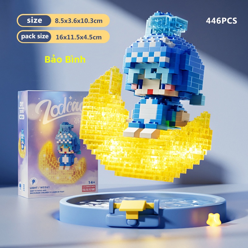 Đồ Chơi mô hình lắp ráp Lego 12 cung hoàng đạo có đèn led Lego 12 chòm sao quà tặng đáng yêu L12 MONASO