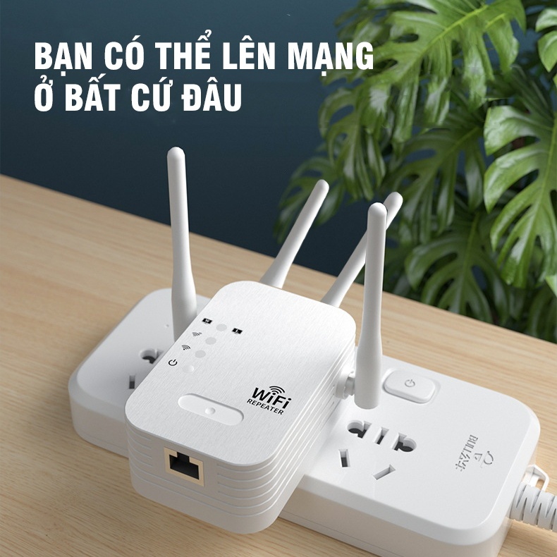 Bộ Kích Sóng Wifi 4 Râu 1200mbps Wifi Extender Băng Tần Kép 2.5g 5g Repeaters Kích Sóng Wifi Phát Xuyên Tường Cực Mạnh