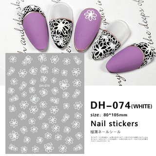 Sticker hoa trắng trang trí nail mã mới