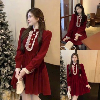 Đầm Dự Tiệc Xòe Tùng Tay Dài Phồng Phối Bèo Cổ Tay Dài Sam Closet Phù Hợp Để Tới Công Sở, Đi Làm Hoặc Đi Chơi.
