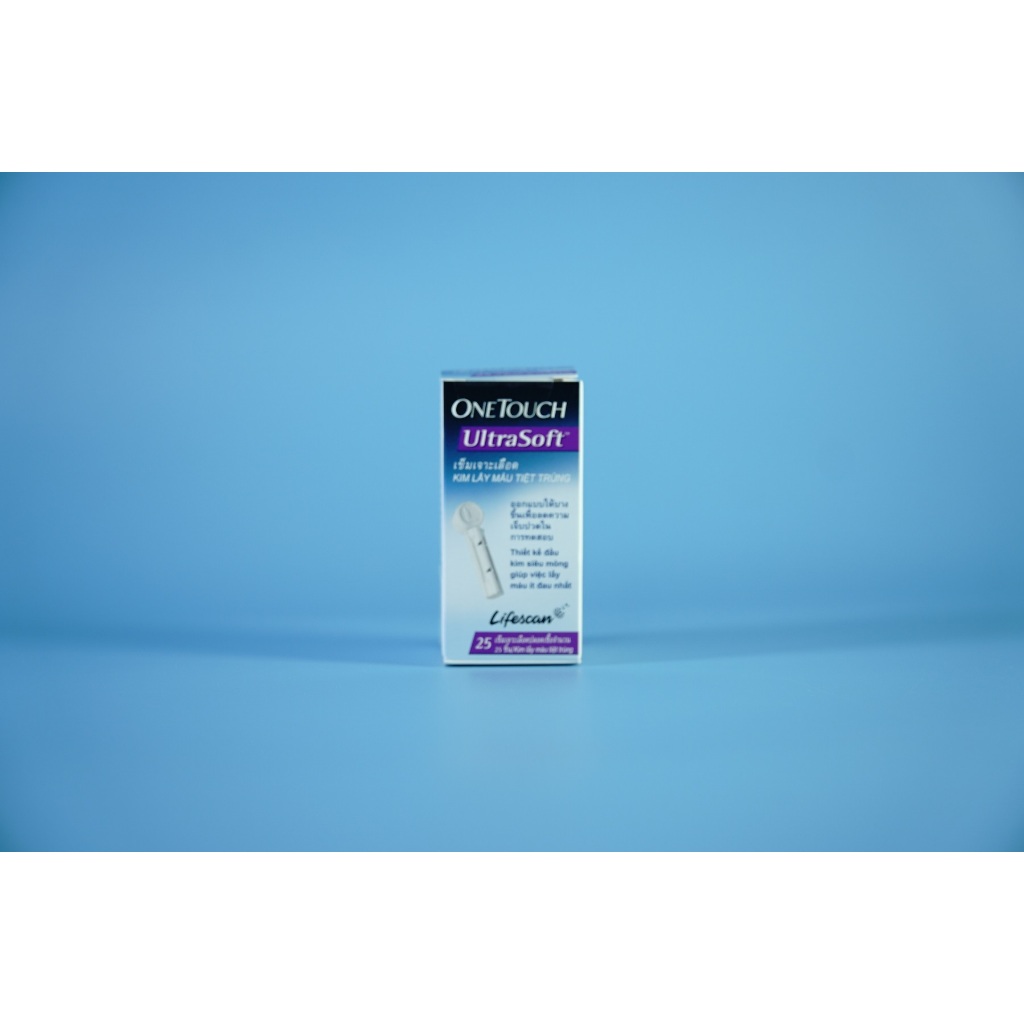 Hộp 25 & 100 kim lấy máu bút lấy máu máy đo đường huyết Lifescan Onetouch Ultrasoft